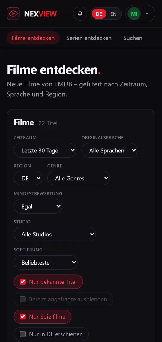 Bildschirmfoto am Telefon: Entdecken in einer Spalte